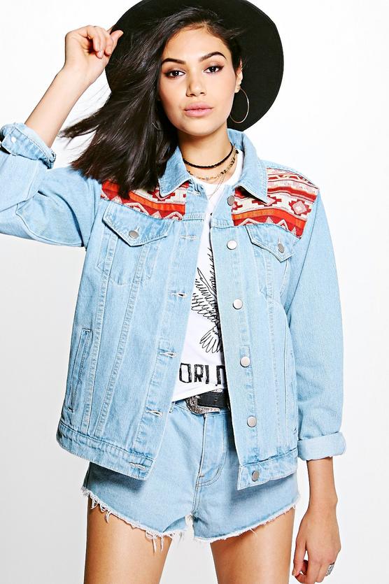 Lilly Embellished Oversized Denim Festival Jacket